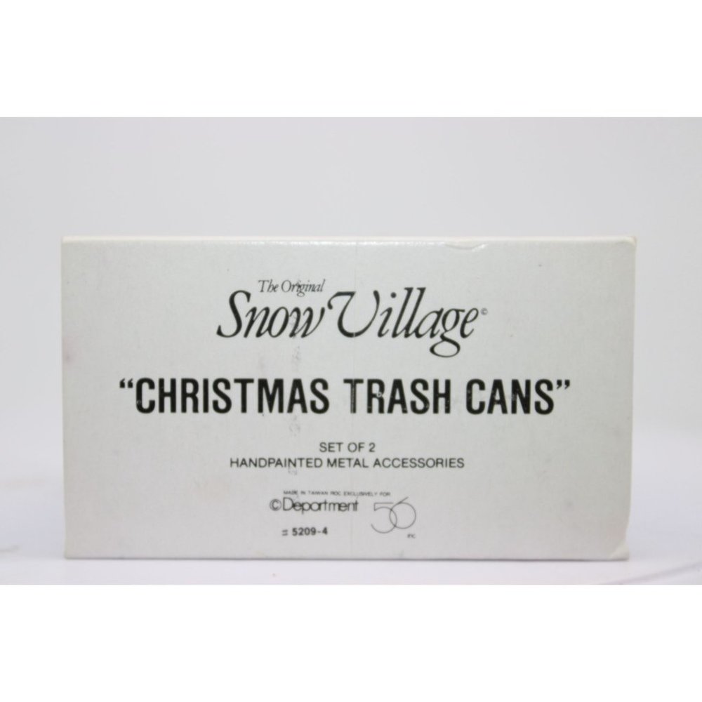 Dept 56 Snow Village - Christmas Trash Cans